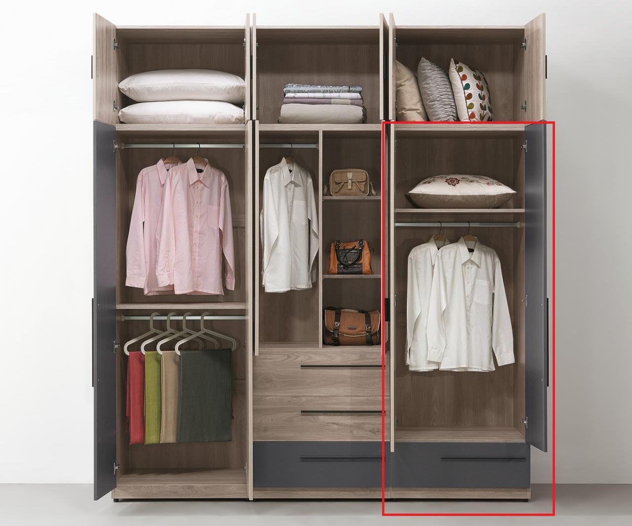 華沙2.5尺一抽衣櫥